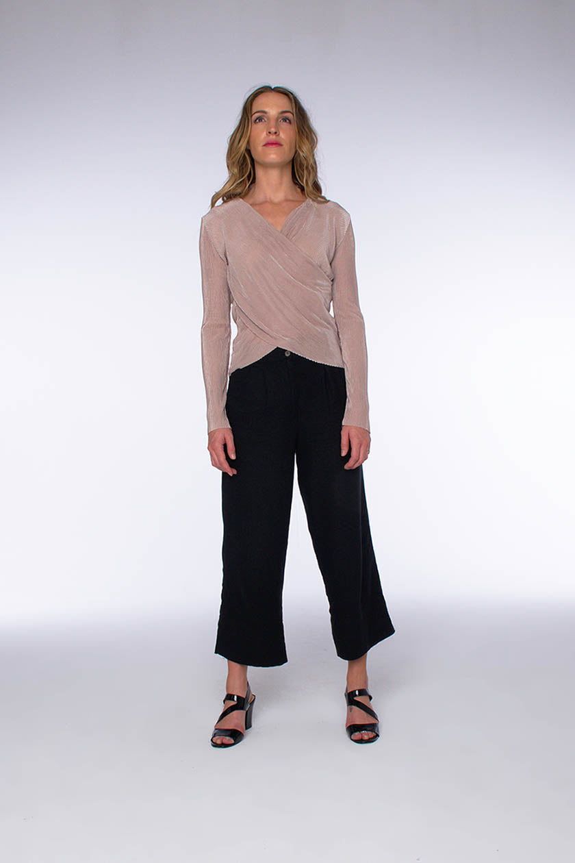 Long Sleeve Draped Stretch Top