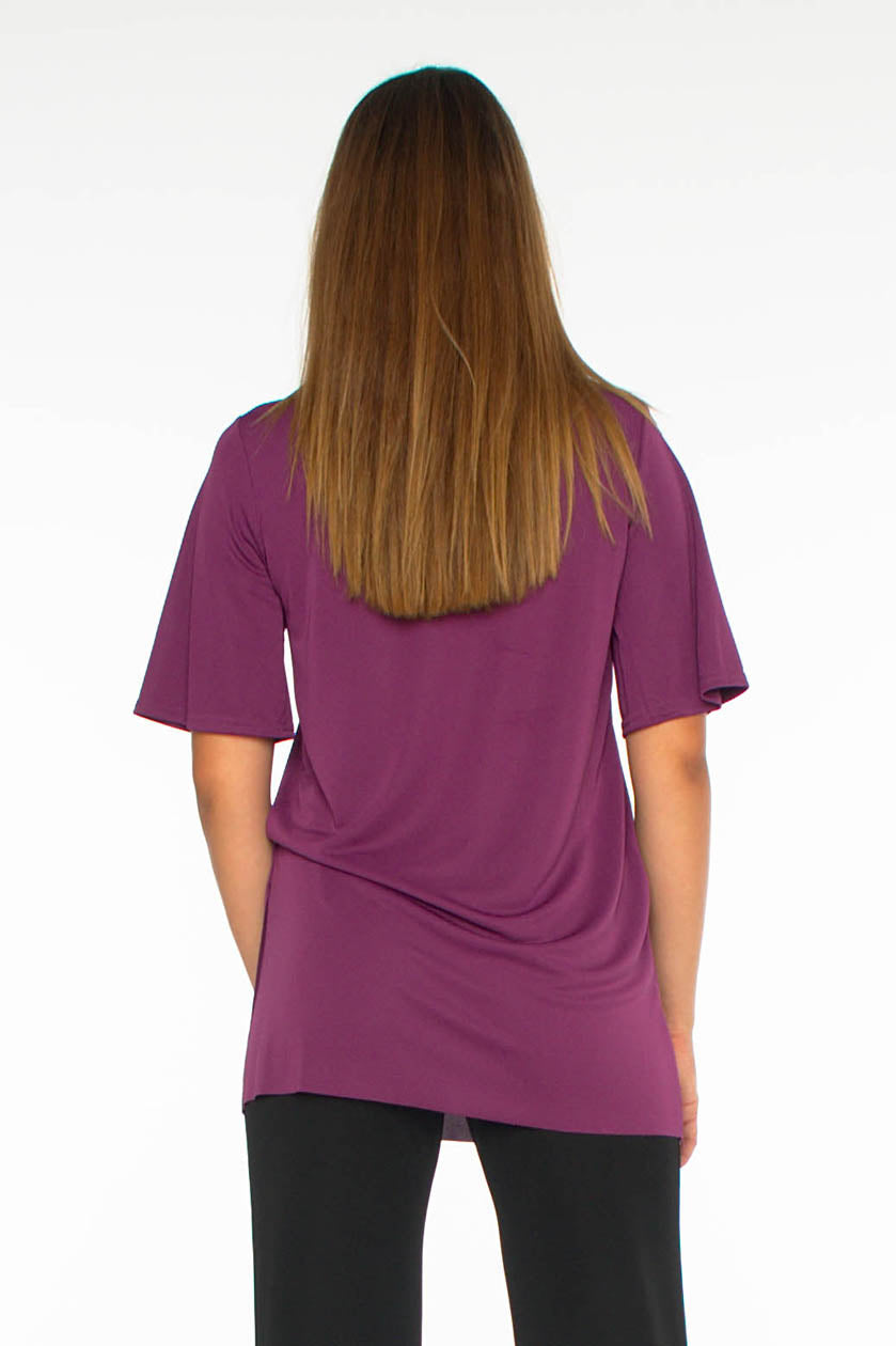 "Adriatic" Short-Sleeved Monochromatic Top